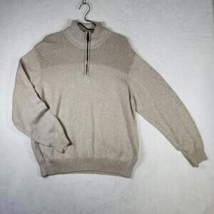 Coleman XL Beige 1/4 Zip Sweater Knit Pullover Outdoor Thermal Casual‎ Workwear